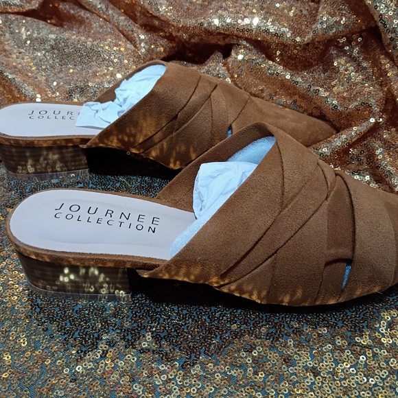 Journee Collection Shoes - Journee Collection Tan Suede Mules